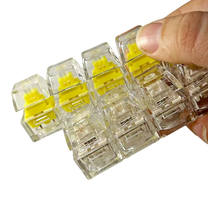 Led Keyboard Key Chain Toy 4 Keys Mechanical Keyboard Axis Tester Button Keycap Finger Keyboard Cap Toy Decompression Press Tool