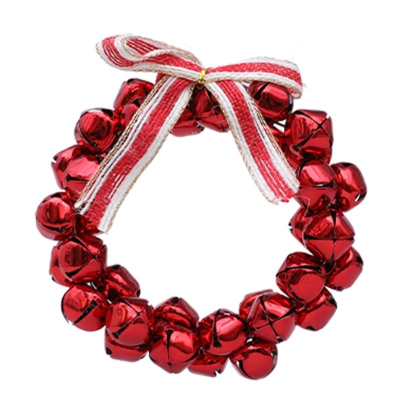 Metal Christmas Tree Bell Ornament 12cm Christmas Tree Hanging Decoration For Mantels Door Wreath Holiday Decorations красный