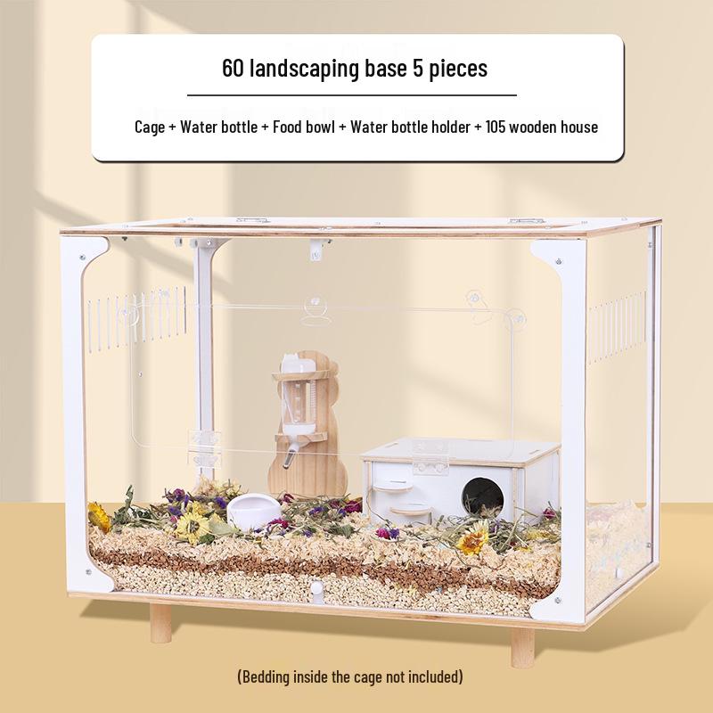Golden Hamster Luxury Villa - Large Acrylic Cage, Starry Sky Design