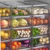 Practical Refrigerator Organizers Sealed Drawer Food Container with Lid Transparent Freezer Storage Box Kitchen Supplies