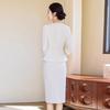 Women's White Seven-Sleeve Business Skirt Suit