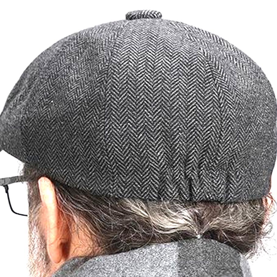 Baskerhatt för män Regissör Målare Hatt Tidningspojke Hatt Fiskbensmönstrad Åttakantig Kepsar Hattar Hett