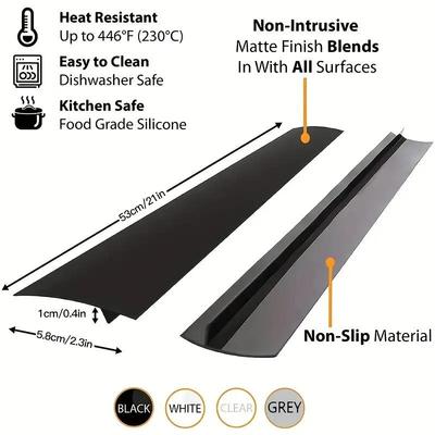 2 Piezas Tira de Espacio de Silicona Tira Selladora para Cocina Estufa de Gas Tira Anti-Aceite Anti-Manchas para Cocina Tira de Inserción de Sello de Silicona