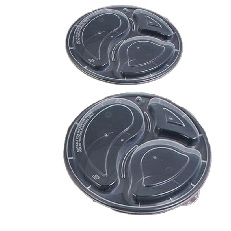 

Anju Xiansen Disposable 3-Compartment Round Meal Box with Lid