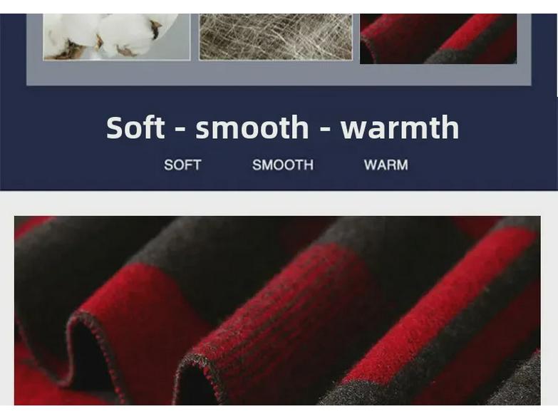 2024 Men's Brushed Imitation Cashmere Scarf - British Style, Business Casual, Autumn/Winter Accessory