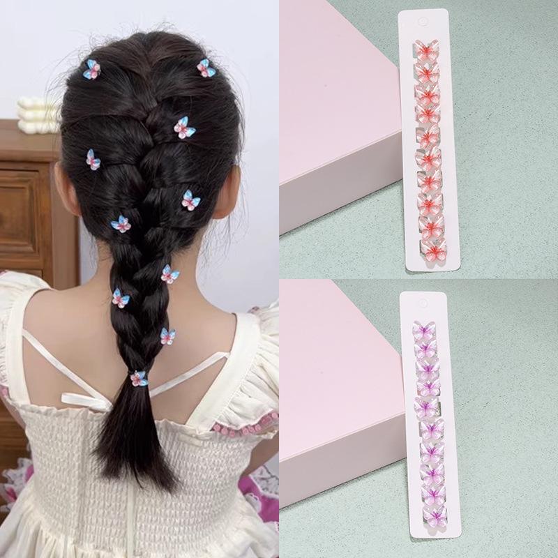 Korean Sweet Butterfly Bean Pod Mini Hair Clips for Girls: Princess Braided Pigtail Decoration