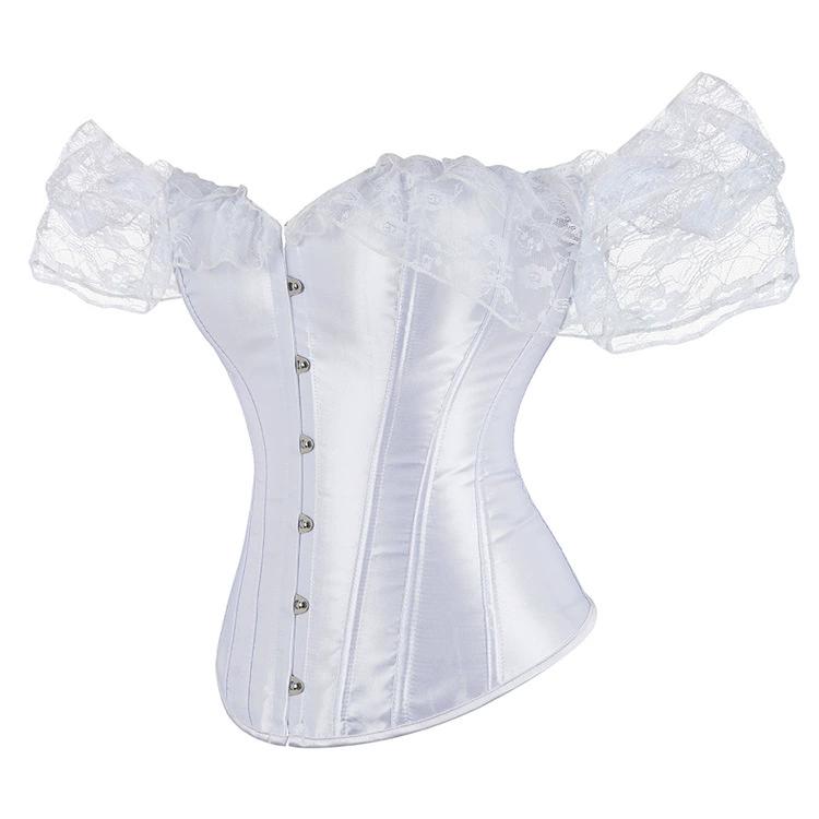 JYL Satin Lace Short sleeved Palace Beauty Bodysuit with Waist Shaping