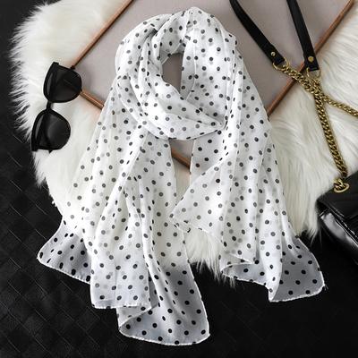 Damen Chiffon Gepunkteter Schal Tuch Vielseitig Sonnenschutz Dekorative Schals Luxus Elegant Dame