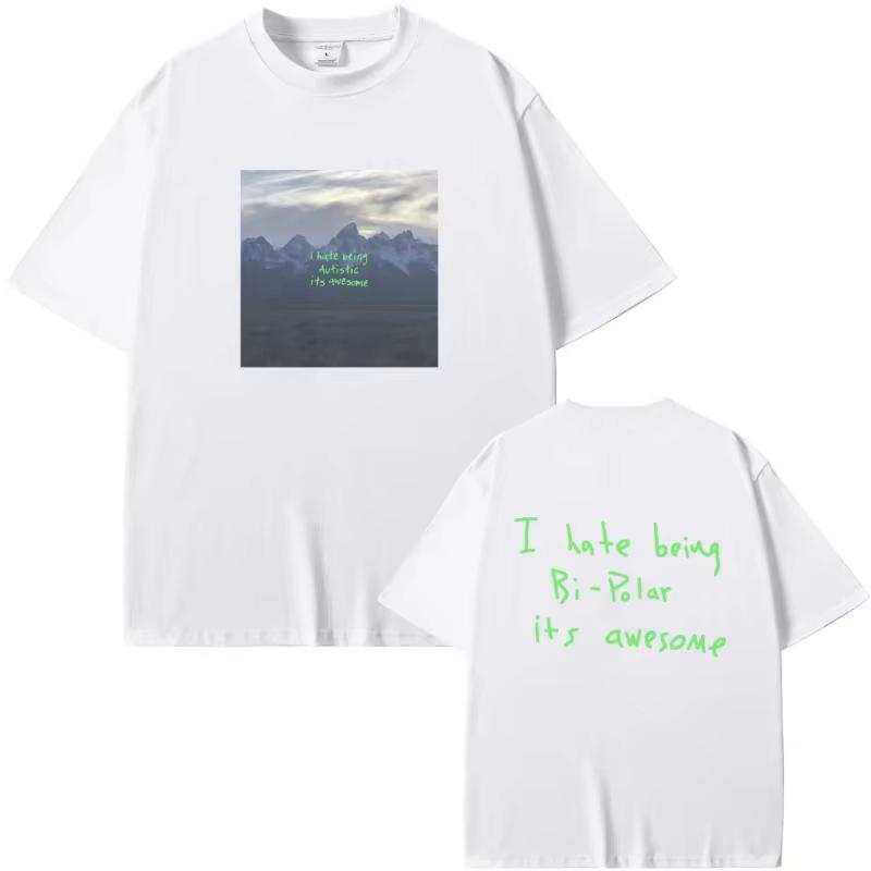 Rapper Kanye West Vultures I Hate Beiug Bi Polar Its Awesome Album Graphic Tshirt Unisex Women Hip Hop Oversized Crewneck T Shirts