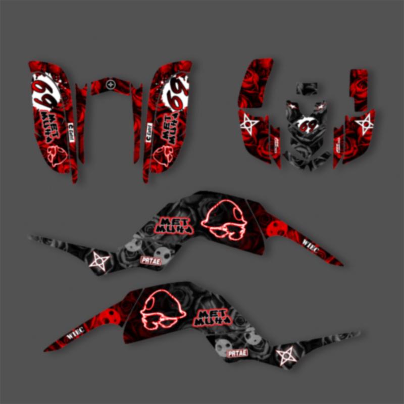 PowerZone Custom Team Graphics Backgrounds Decals Stickers Kit For YAMAHA RAPTOR 660 ATV