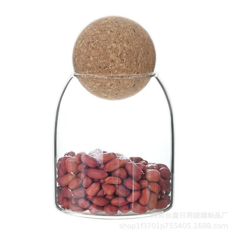 Cork Lid Glass Storage Jar for Coffee Beans, Tea, and More