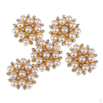 5 Bucuri Cluster Perla Diamante Cristal Stras Butoane Ornamentări Aplice pentru Decor