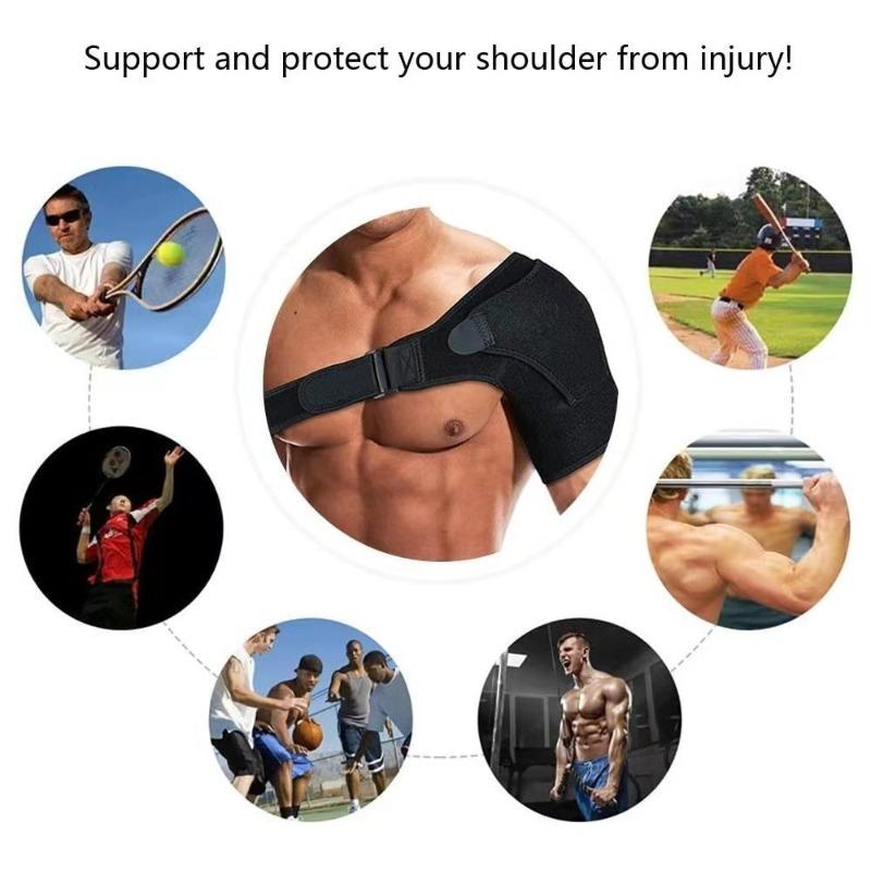 Thermal Sports Shoulder Guard With Adjustable Straps Compression & Breathable Outdoor Fitness Basketball Sports Protective Gear