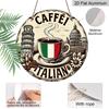 2D Flat, 1pc Caffe 7.87X7.87Round Aluminum Sign, Rome Landmarks Round Aluminum Sign, Italian Coffee Metal Tin Sign - European Style Rustic Metal Wall