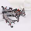 Venetian Halloween Half Face Mask Handmade Vintage Black Lace Metal Mask Hollowed-out Elastic Bands Masquerade Princess Mask
