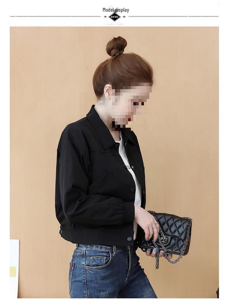 Damen Petites Frühling-Herbst 2025 Koreanische BF Baseballjacke