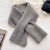 Small scarf with wool crossed wool for women's winter new versatile knitted neck protection coffee scarf