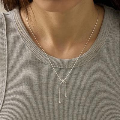 Slide Tie Silver Necklace