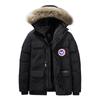 Men's Large Hooded Goose Down Jacket with Fur Collar, Outdoor & Winter Warmth