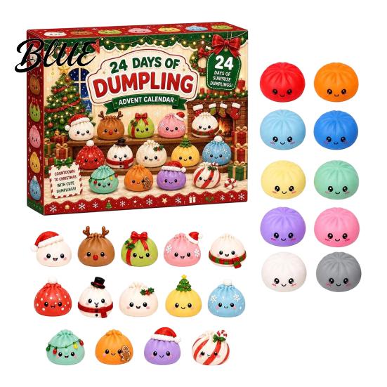 Stocking Stuffers for 24 Days Squeezy Advent Toy Children Christmas Calendar 2026 Dumpling Toys Countdown Plush Calendar Decor Jumbo