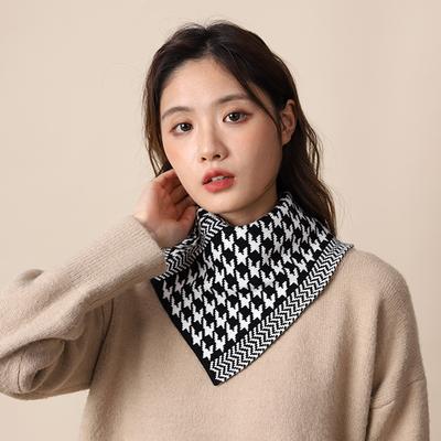 Écharpe tricotée unisexe automne et hiver pour la chaleur et la protection du cou, faux col pour une couverture pratique de la tête et du cou, écharpe triangulaire paresseuse