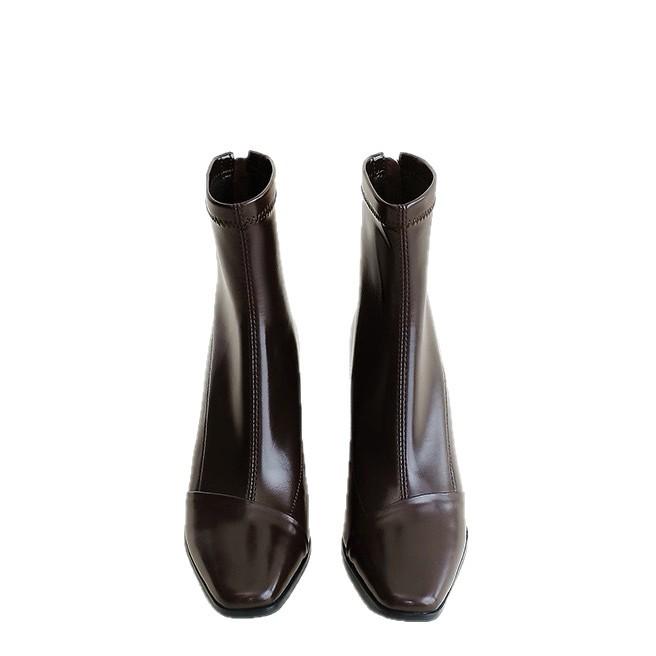 Fashion and elegance~ thick heel thin boots temperament high heel bare boots autumn new high-end women's boots elastic short boots
