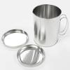 3-Piece Oil Pot Set with Lid and Strainer, Simple Stainless Steel Round Shape, Stylish 700ml, Kitchen Oil Container, Oil Pot