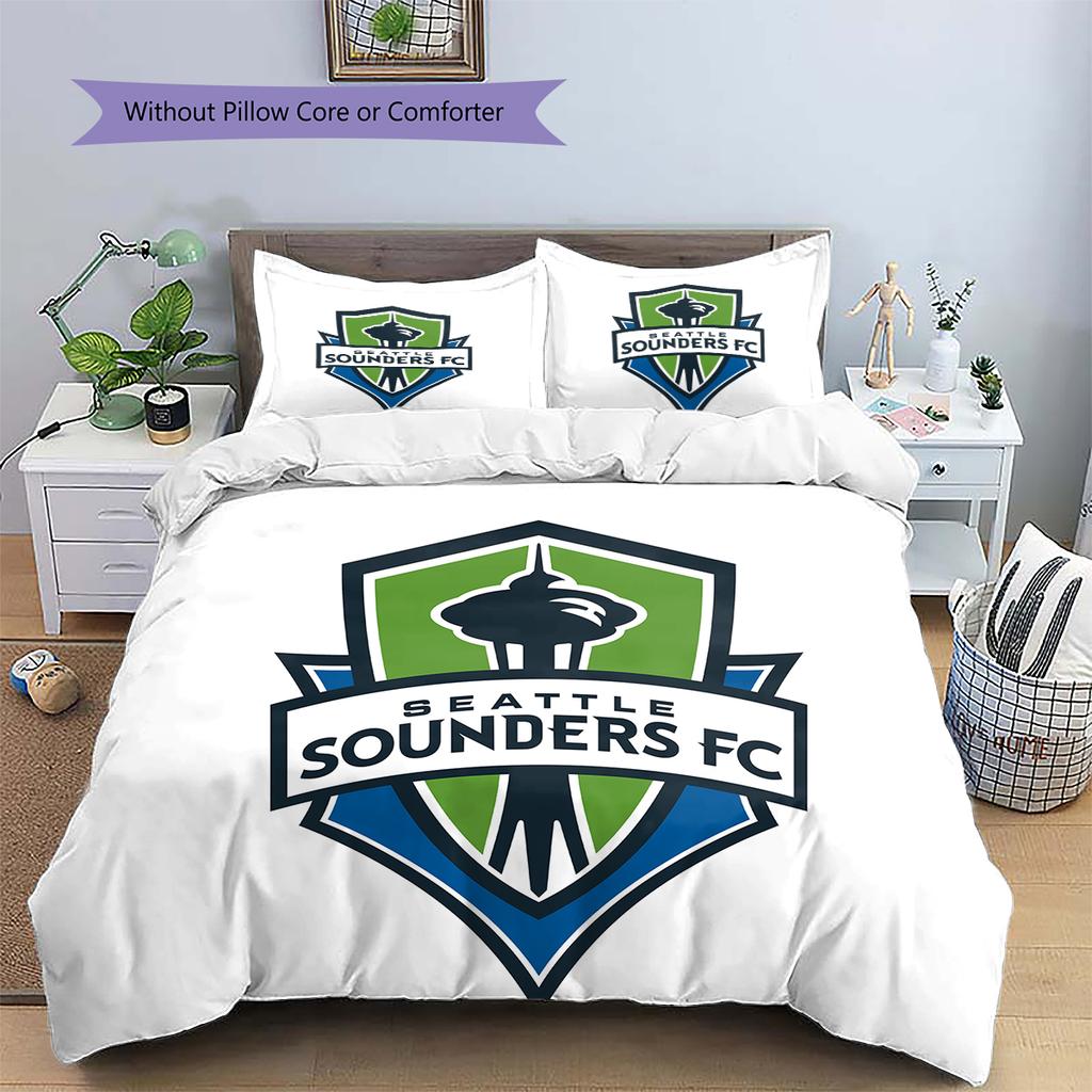 Seattle Sounders FC Pattern Bedding Home Decoration Birthday Gift (1 * Duvet Cover + 2 * Pillowcase, Without Core)