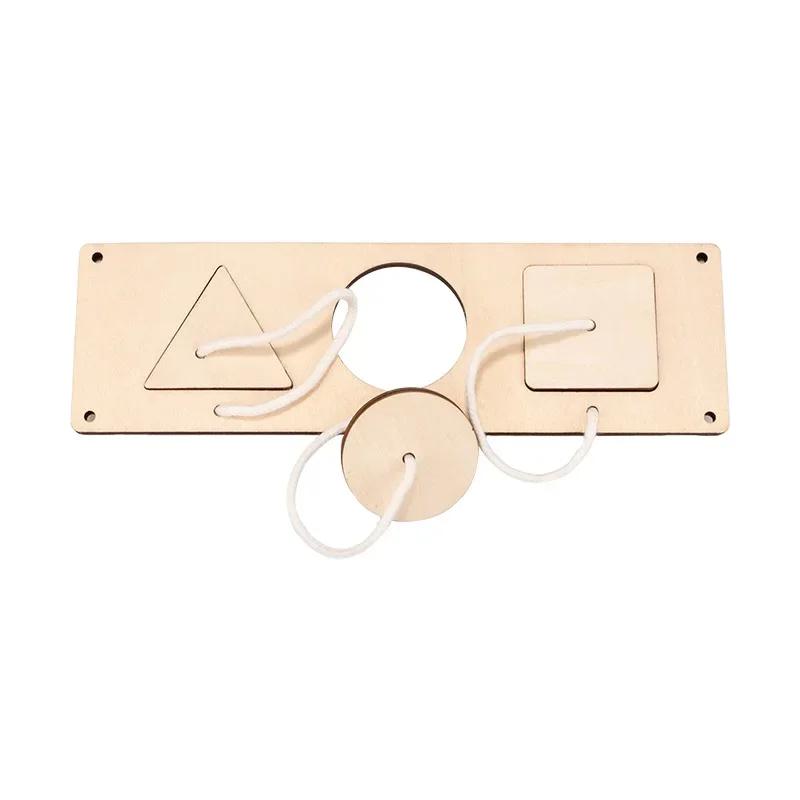 Dřevěná DIY aktivní deska pro děti Montessori odemykací západka dveří párovací puzzle Hračky pro rané vzdělávání a rozvoj dovedností pro děti
