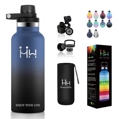 

YANGYAO 500ml Stainless Steel Wide Mouth Water Bottle, Insulates Hot or Cold Drinks, Vacuum Insulated, Carbonated Drinks, Suitable for Adults and Chil