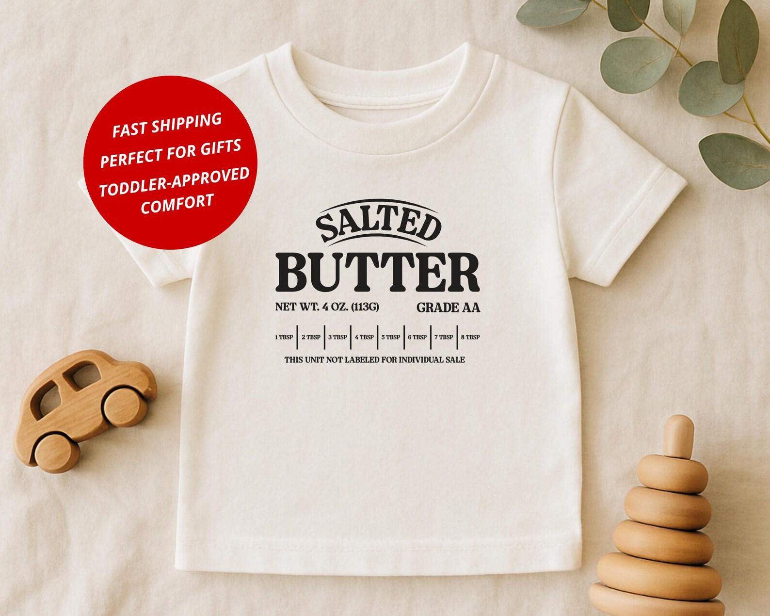 Salted Butter Toddler Tee: Foodie Kids Vintage Shirt 120