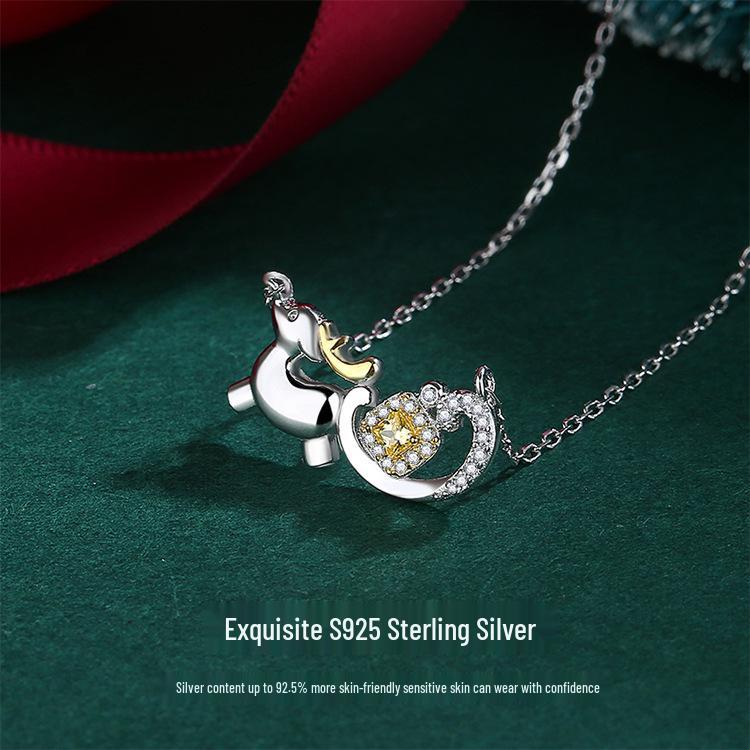 2023 Mori Style Reindeer Pendant Necklace - Holiday Gift for Girlfriend