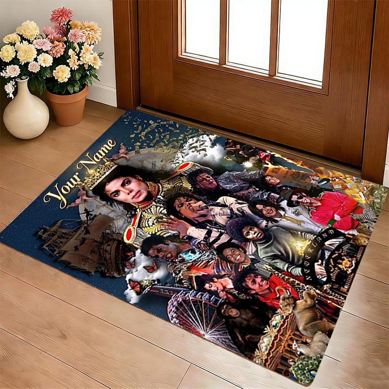 Custom Name Michael Jackson Carpet Rug for Bedroom Living Room Home Sofa Decoration,Playroom Sofa Office Home Decor Game Large Decor Floor Mat