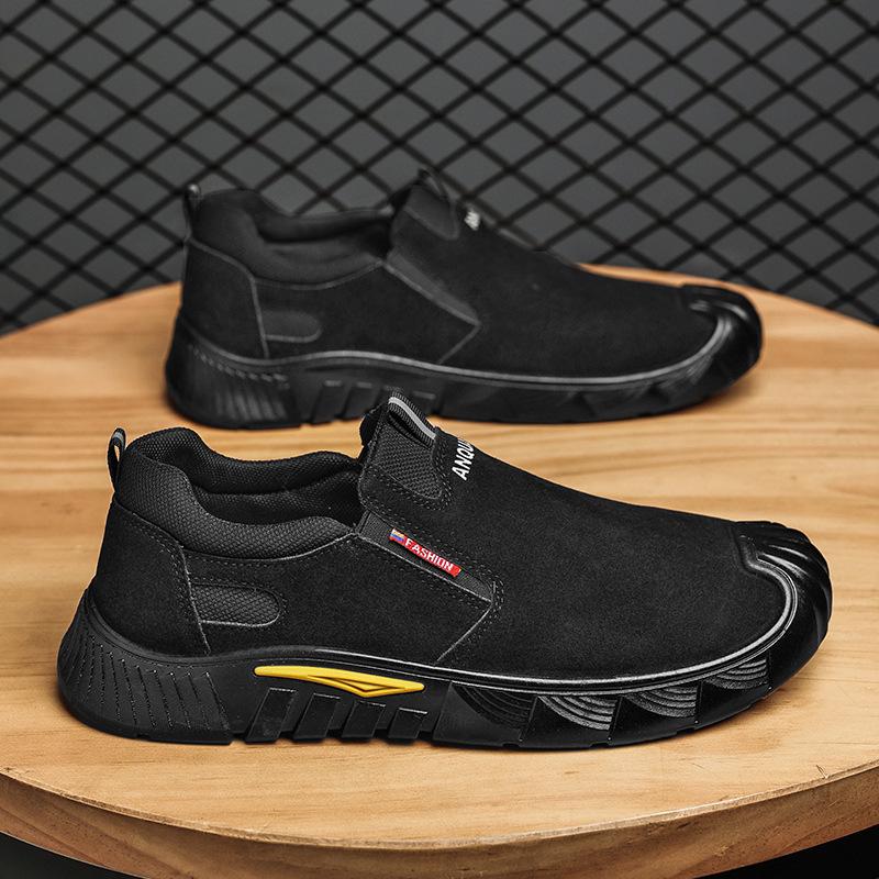 Breathable Steel Toe Slip-On Work Shoes for Spring and Autumn