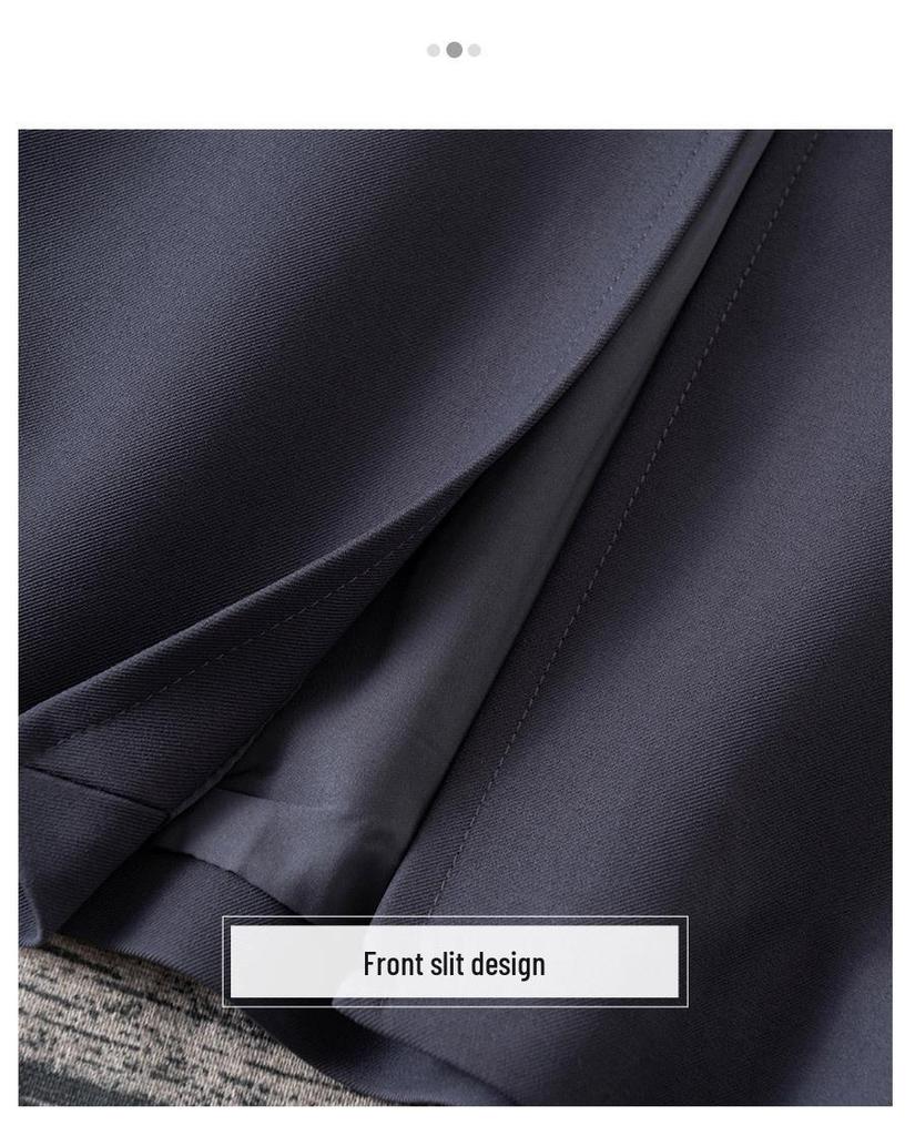 2025 Asymmetrical High-Waisted Slit Midi Skirt for Women - Spring/Summer Trendy Option