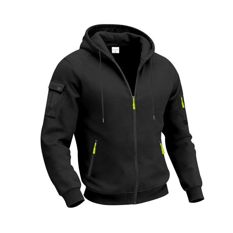 Mens Loose Heavyweight Fleece Zip Up Hooded Casual Workwear Long Sleeve Cardigan Sweatshirt