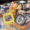 Mini Cartoon Flashing Light TV Keychain: Nostalgic Black & White Television Backpack Pendant