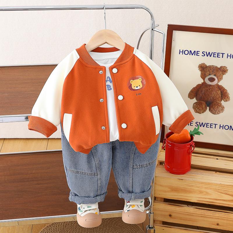 

Детский осенний комплект бейсбольной формы «Три медведя» в стиле пэчворк на 2025 год - Мужской костюм-тройка для весны 80 cm оранжевый