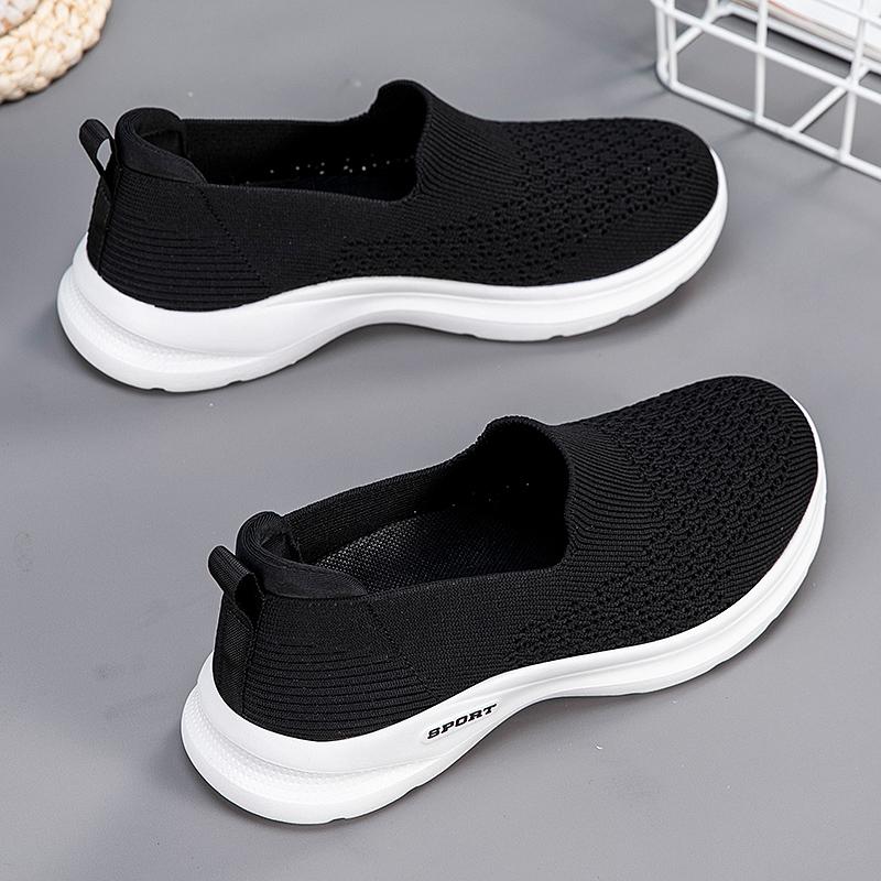 Fashion Women Comfortable Shoes Summer Flat Shoes Breathable Mesh Outdoor Walking Shoes Slip On Female Casual Sneaker Lightweight