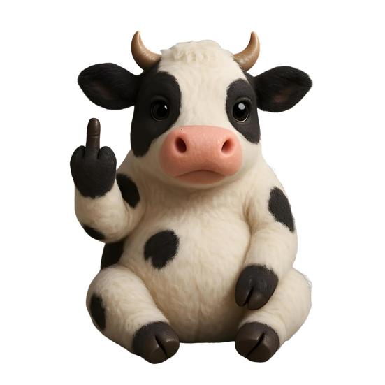 Flip-off Animal Decoration Plush Sassy Hippo Ornament Highland Cow Panda