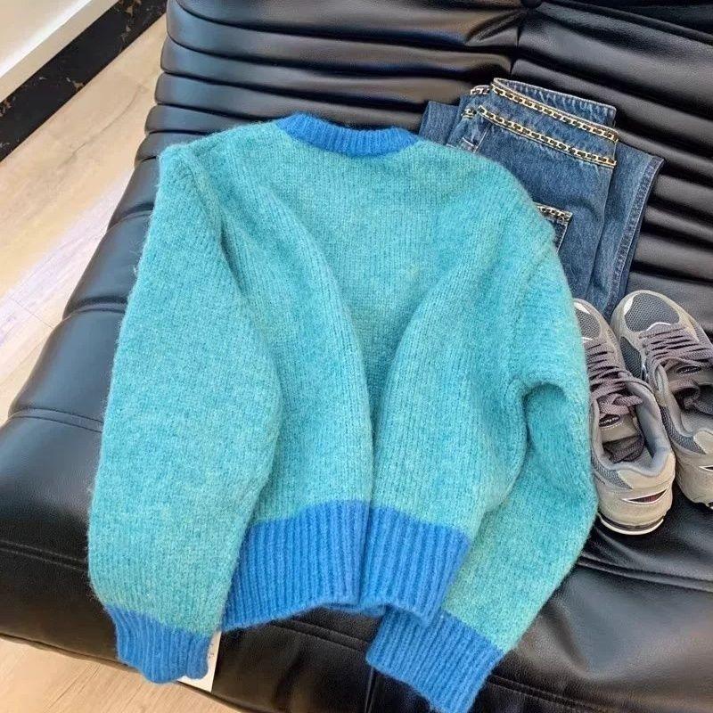 Short Sweater Jacket Women's Spring and Autumn New Casual Versatile Lazy Style Loose Knitted Cardigan Top Trendy