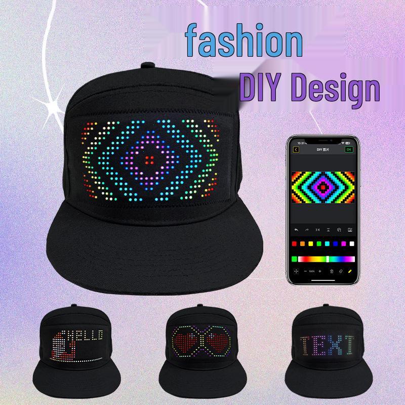 

Светодиодная шапка Bluetooth: Персонализируемая праздничная шапочка с дисплеем Adjustable чёрный