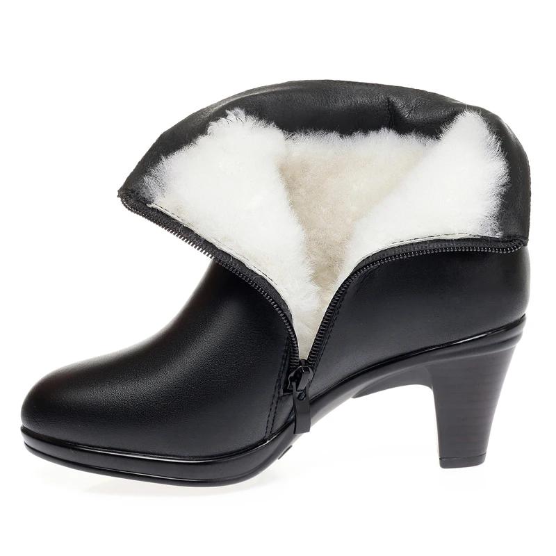 2025 Noi Cizme de Gleznă de Iarnă Călduroase din Lână pentru Femei din Piele Naturală de Înaltă Calitate Botas Para Mujer