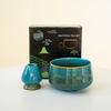 Matcha Bowl with Mouth Matcha Tool Brush Tea Bowl Mixer Utensil Set Japanese Ceramic Kiln-changing Glaze 1000