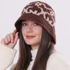 Autumn and winter niche design handmade bucket hat thermal hat knitted hat women's cold hat thickened basin hat