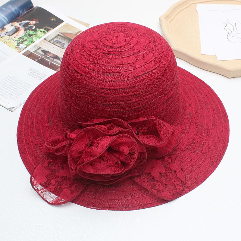 Lace Flower Hat for Women, Summer Fashion, Breathable Foldable Wide Brim Fisherman Hat