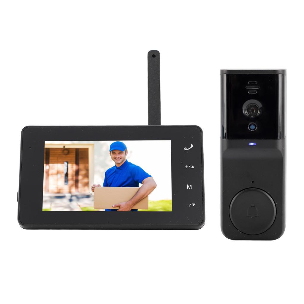 Video-Gegensprechanlage mit 4,3-Zoll-Farbbildschirm 170-Grad-Weitwinkelobjektiv Hi-Fi-Mikrofon Tag/Nacht