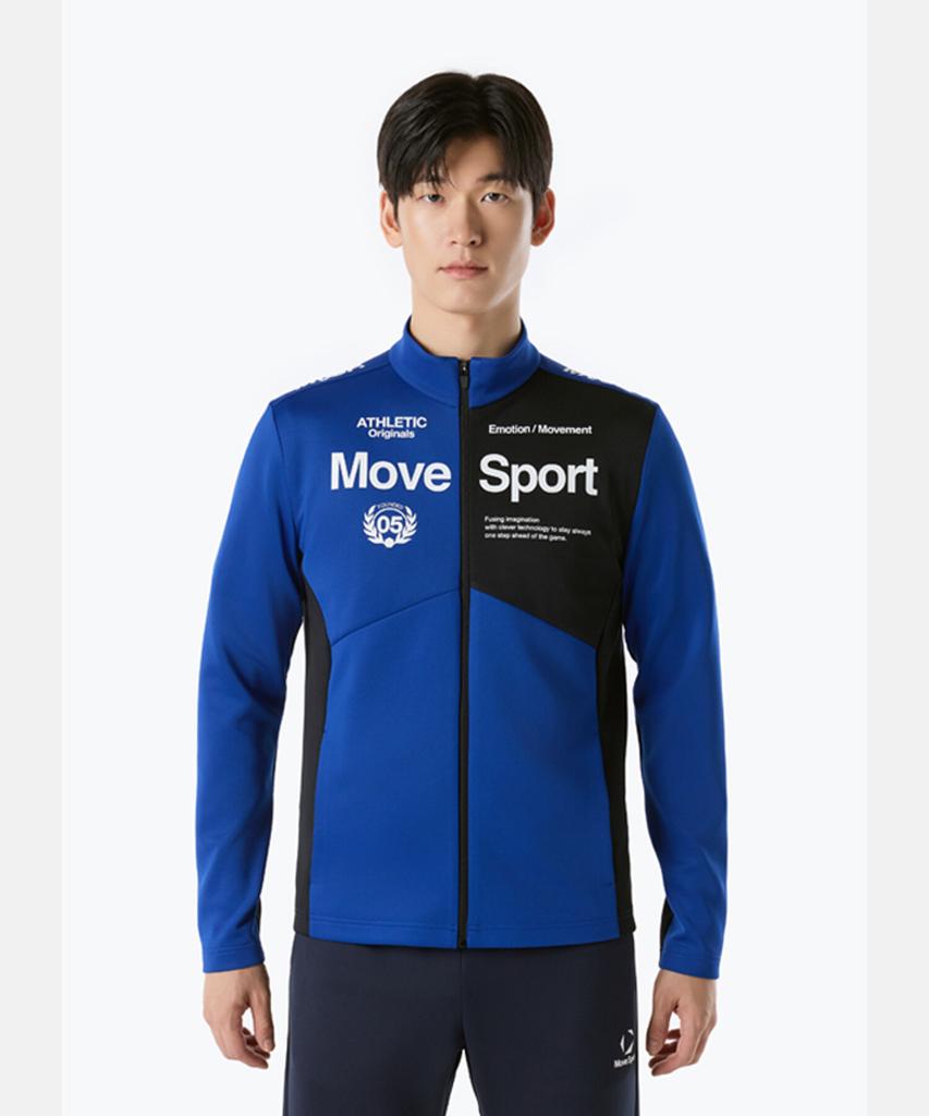 MUBEUSEUPOCHEUBAIDESANGTEU Wording Graphic Stand-Neck Training Jacket Blue Vs121Eft11