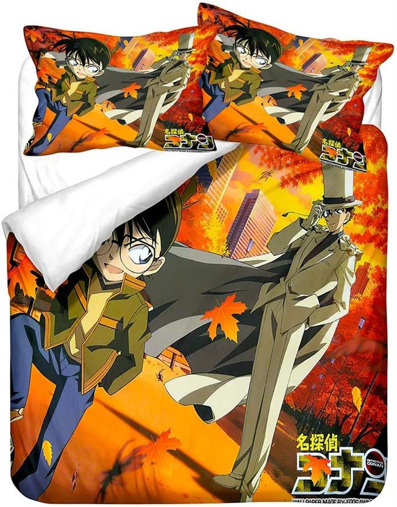 Detective Boys Cartoon Bedding Set, Anime Duvet Cover Bed Set Quilt Cover Pillowcases,King Queen Twin Size For Boys Girls Adults