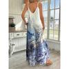 Women's Maxi Sunflower Dresses Sleeveless Long Tie Dye Dress Casual Sundresses with Pockets